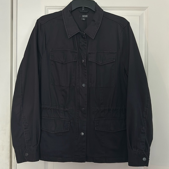 a.n.a Jackets & Blazers - A.n.a Black Utility Jacket with Zipper and Snaps size XL